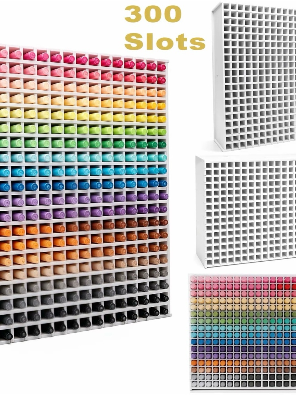 NEW White 300-Slot Marker & Pen Organizer Storage (Fits Ohuhu,Copic,Bianyo,etc)